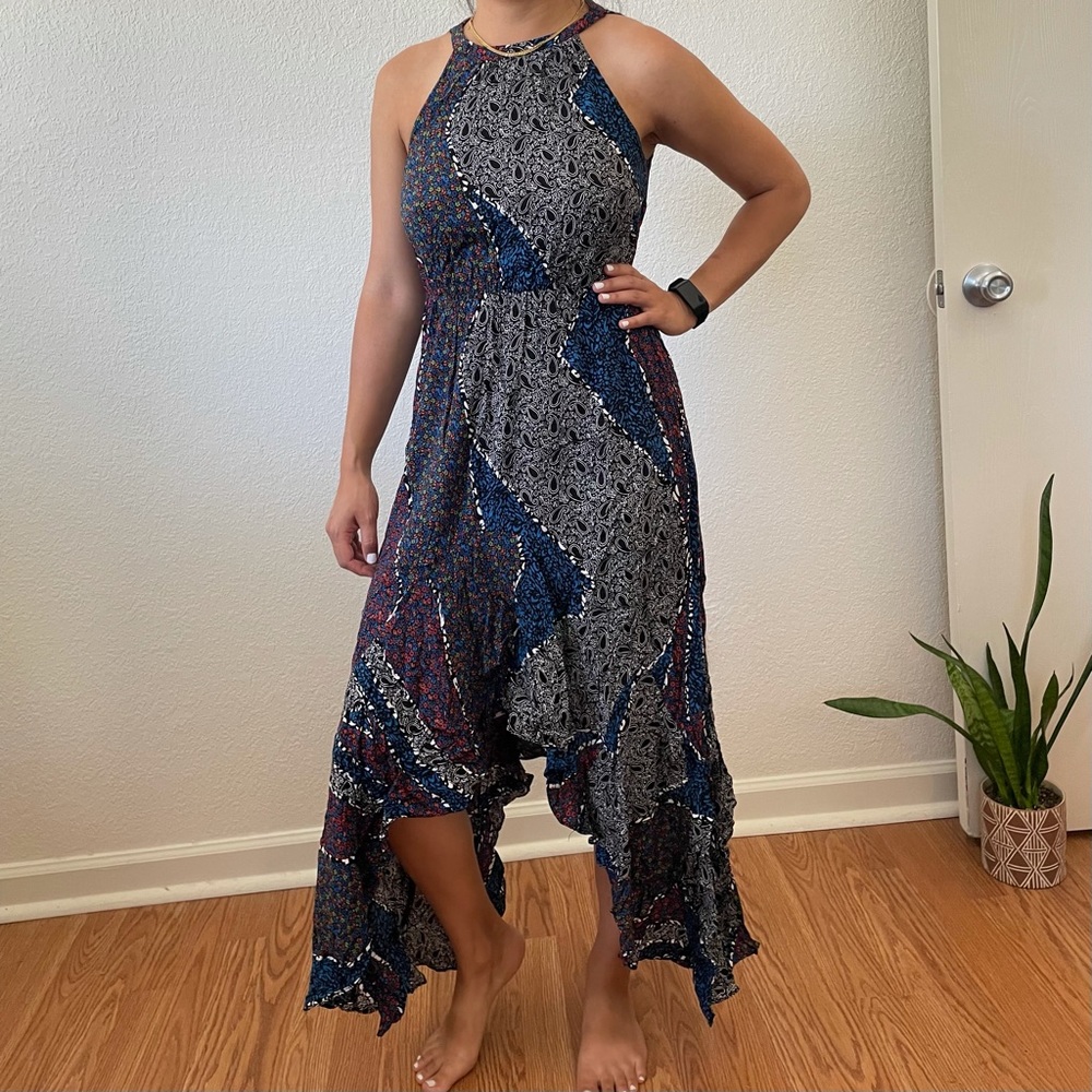 BCBGeneration Graphic Asymmetrical Maxidress XS